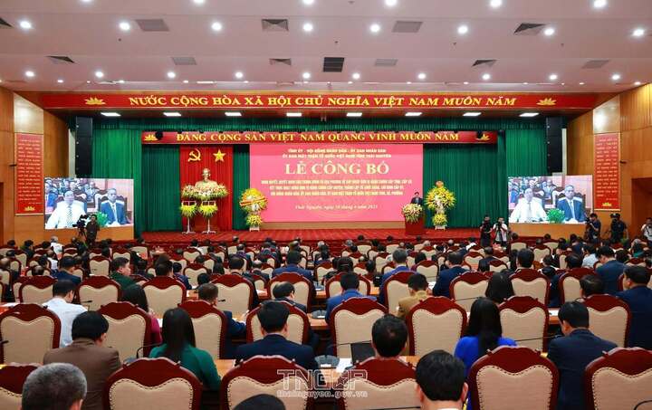 Toàn cảnh lễ công bố - Ảnh: Cổng TTĐT Thái Nguyên