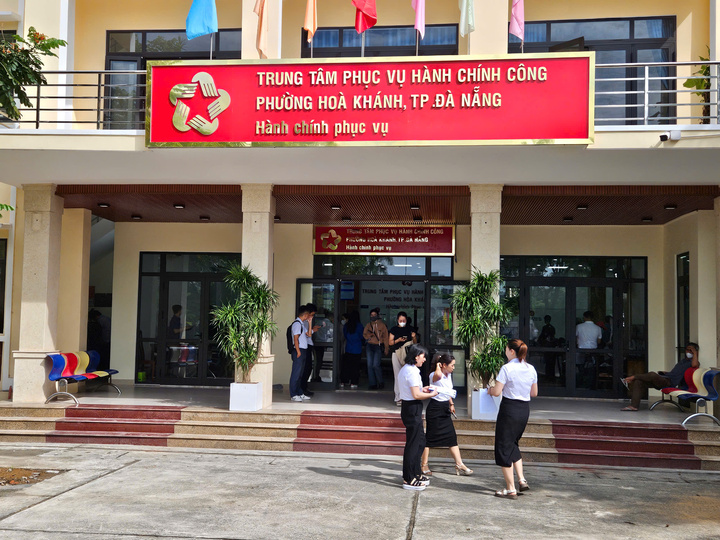 Trung tâm phục vụ hành chính công phường Hòa Khánh, TP. Đà Nẵng. (Ảnh: Vũ Lê)