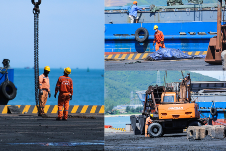 Công nhân vận hành máy móc dưới thời tiết nắng nóng