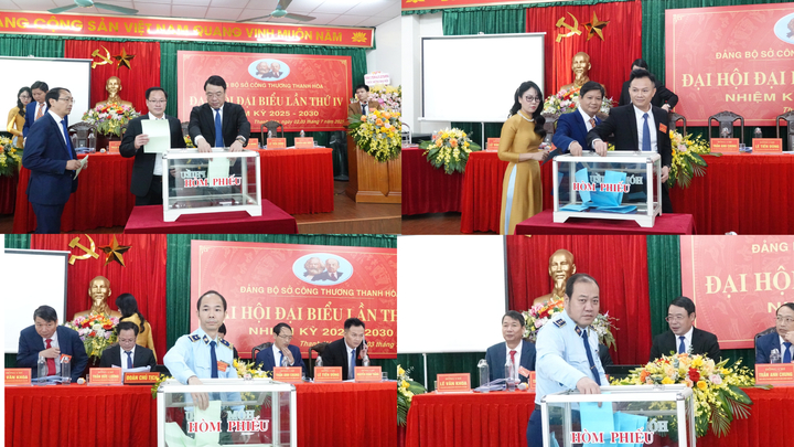 Các đại biểu bỏ phiếu bầu Ban Chấp hành Đảng bộ nhiệm kỳ 2025 – 2030