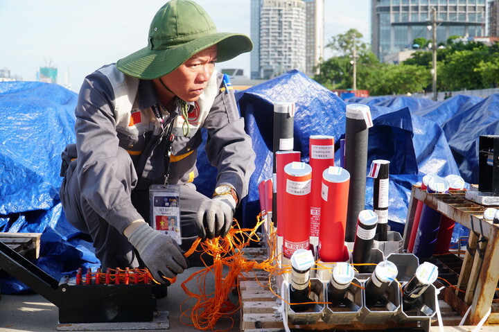 Với thông điệp “Message of Peace - Thông điệp hòa bình”, đội Việt Nam đã nghiên cứu các hiệu ứng trình diễn cho phù hợp. Ảnh: Vũ Lê