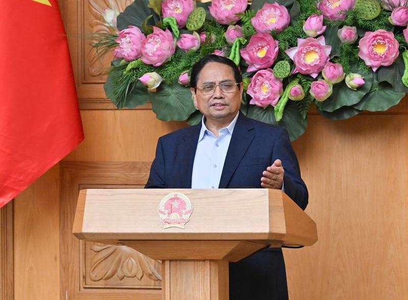 Thủ tướng Phạm Minh Chính, Trưởng Ban Chỉ đạo Trung ương triển khai xóa nhà tạm, nhà dột nát trên phạm vi cả nước, chủ trì phiên họp thứ 6 của Ban Chỉ đạo. Ảnh: VGP/Nhật Bắc