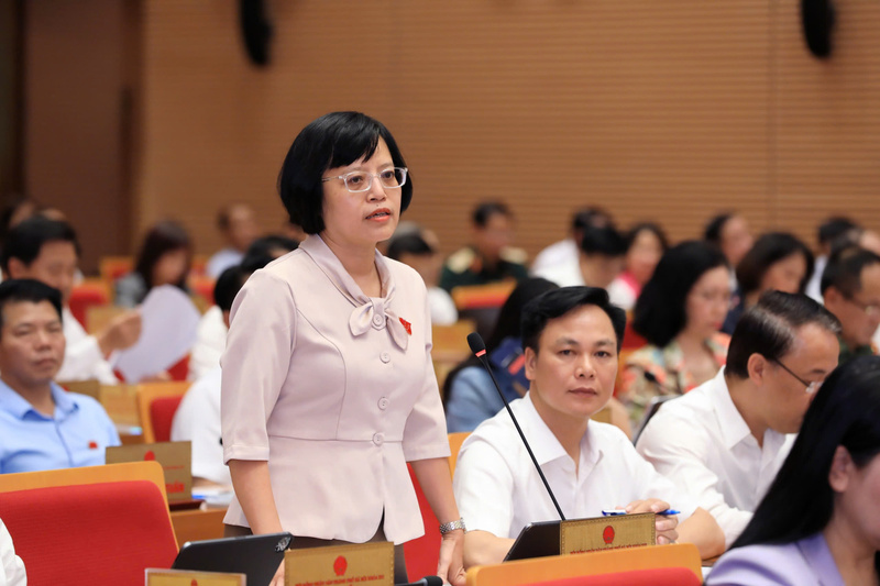 Đại biểu Hồ Vân Nga chất vấn Giám đốc Sở Tài chính TP. Hà Nội về quản lý, sử dụng tài sản công.