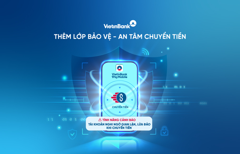 VietinBank giới thiệu tính năng mới - giải pháp bảo vệ tài khoản tiên tiến, giúp khách hàng an tâm khi thực hiện chuyển tiền qua ứng dụng VietinBank iPay Mobile