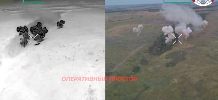 Nga tung pháo kích bằng hệ thống tên lửa nhiệt áp TOS nhằm vào các công sự phòng ngự của Ukraine ở Kharkiv, Donetsk và Luhansk. Ảnh: Southfront