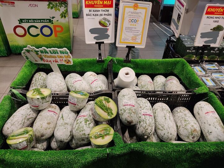 Sản phẩm bí thơm được bày bán tại các siêu thị