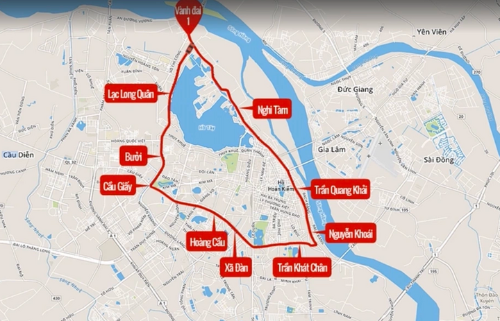 Khu vực vành đai 1 của Hà Nội