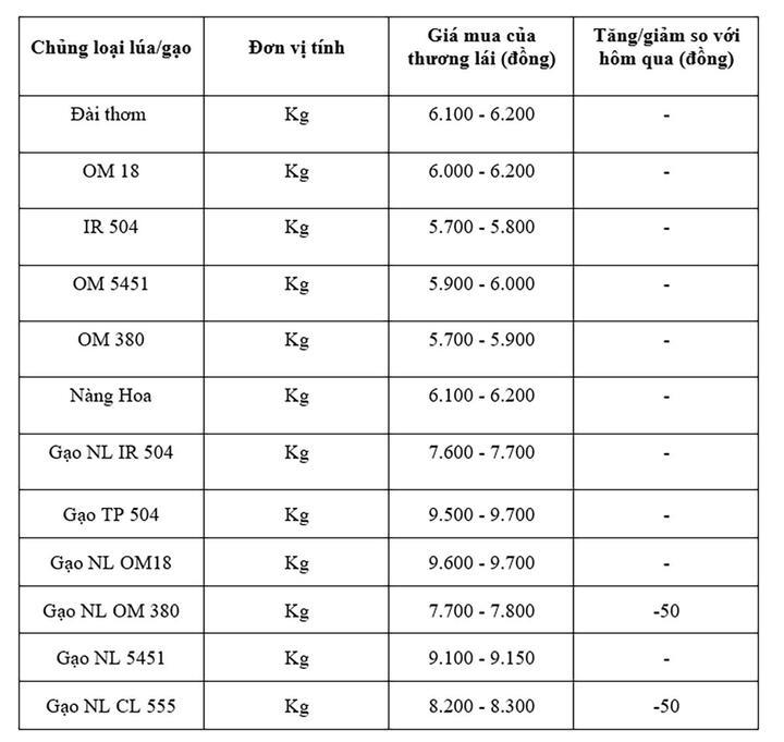 Bảng giá mang tính tham khảo.