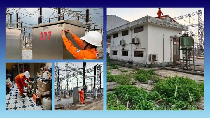 Lực lượng vận hành TBA 220kV Đồng Hòa gấp rút triển khai công tác phòng chống bão WIPHA