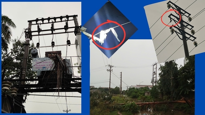 Hình ảnh giông lốc, gây sự cố lưới điện trên địa bàn tỉnh. Ảnh: PC Bắc Ninh