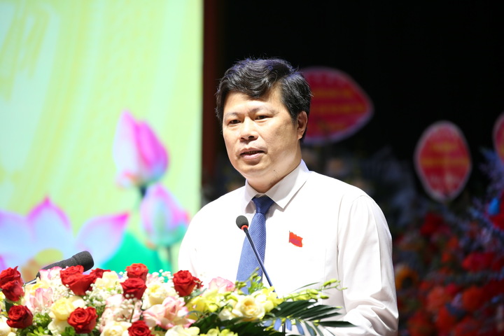 Ông Trần Quốc Toản, Phó Bí thư Thường trực Tỉnh ủy Hưng Yên phát biểu chỉ đạo tại Đại hội. Ảnh: Trịnh Cường