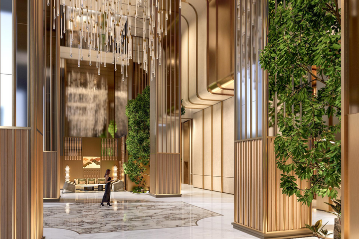 Sun Feliza Suites sở hữu sảnh đón cao tới 14m, lần đầu tiên xuất hiện tại Cầu Giấy (Ảnh: Sun Property)