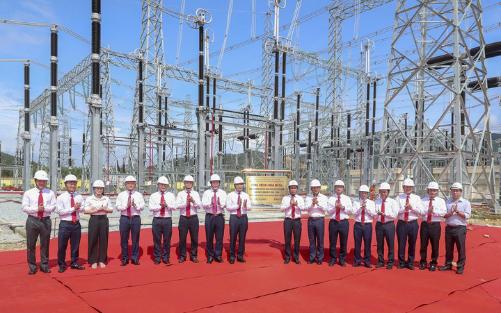 Các đại biểu tham gia nghi thức gắn biển công trình