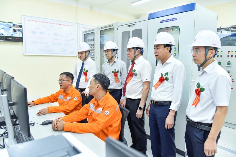 Các đại biểu kiểm tra công tác vận hành TBA110kV Nam Thành phố