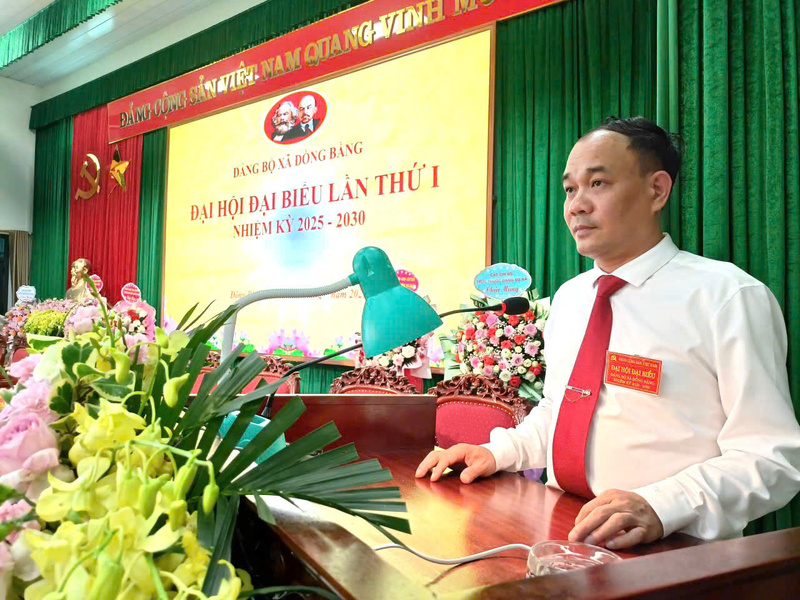Đồng chí Nguyễn Quốc Việt, Bí thư Đảng ủy, Chủ tịch HĐND xã Đồng Bằng.