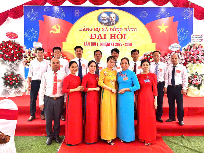 Đại hội đại biểu Đảng bộ xã Đồng Bằng với phương châm của Đại hội là "Đoàn kết - Dân chủ - Kỷ cương - Sáng tạo - Phát triển"