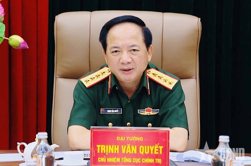 Đại tướng Trịnh Văn Quyết chủ trì hội nghị. Ảnh: QĐND