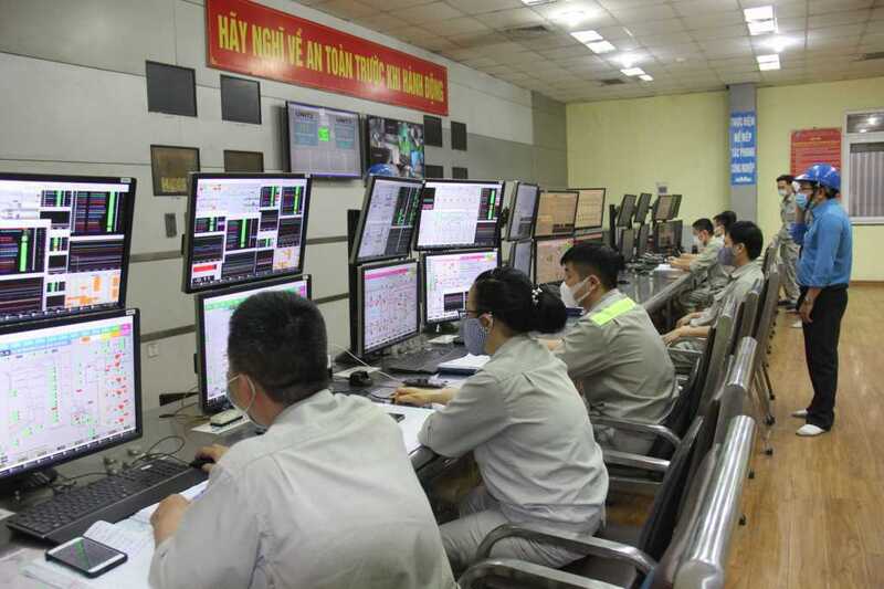 Phòng điều khiển trung tâm,Công ty nhiệt điện Cẩm Phả, Tổng Công ty Điện lực TKV. Ảnh: Việt Anh