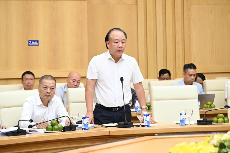 Ông Trần Hữu Linh - Cục trưởng Cục Quản lý và Phát triển thị trường trong nước báo cáo về công tác sắp xếp tổ chức bộ máy Chi cục Quản lý thị trường các tỉnh, thành phố
