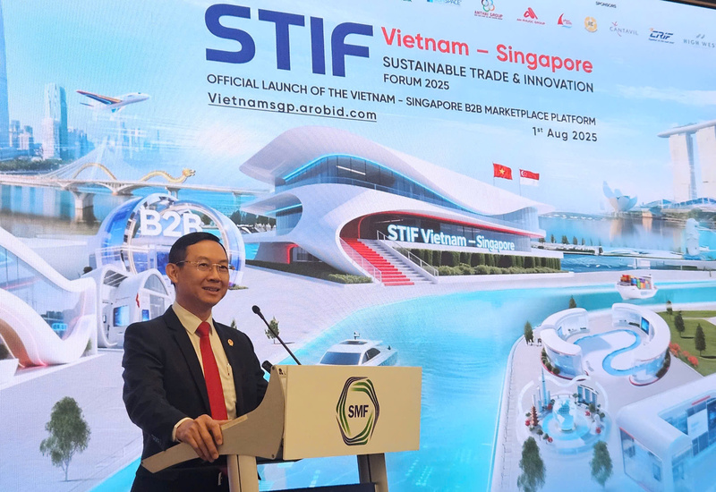 Đại sứ Việt Nam tại Singapore Trần Phước Anh phát biểu tại sự kiện. Ảnh: CTV.