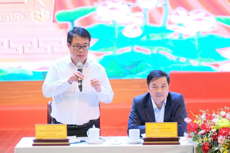 Ông Nguyễn Ngọc Phúc, Phó Chủ tịch UBND tỉnh phát biểu tại buổi họp báo. Ảnh: Lê Sơn