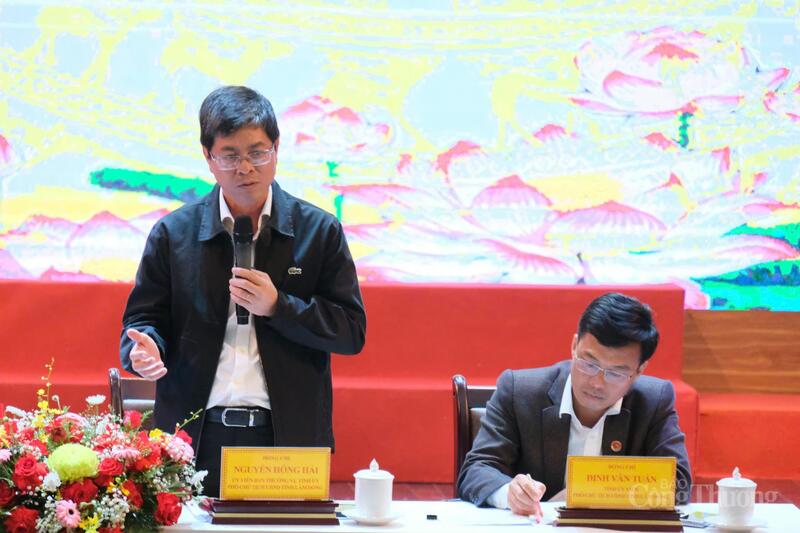 Ông Nguyễn Hồng Hải, Phó Chủ tịch UBND tỉnh phát biểu tại buổi họp báo. Ảnh: Lê Sơn