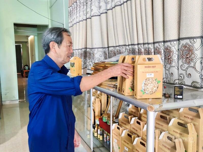 Sản phẩm OCOP mắc-ca sấy khô của Hợp tác xã Hội Cựu thanh niên xung phong Tân Uyên. Ảnh: Thu Thủy