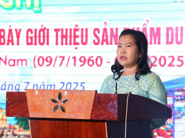 Phó Chủ tịch UBND TP. Cần Thơ Nguyễn Thị Ngọc Điệp phát biểu tại Lễ kỷ niệm 65 năm Ngày du lịch Việt Nam tổ chức tại Cần Thơ ngày 9/7/2025 Ảnh: VGP/LS