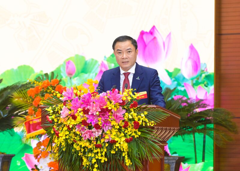 Ông Lê Ngọc Sơn, Tổng Giám đốc Petrovietnam phát biểu tại Đại hội