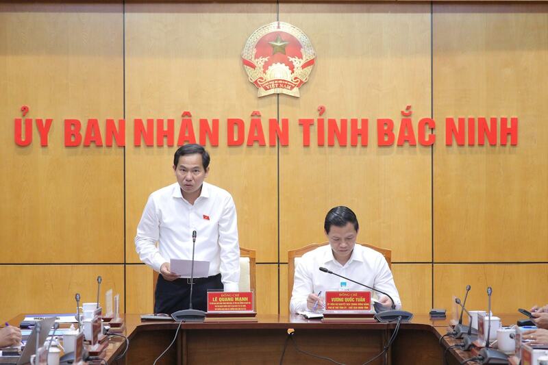 Phó Chủ nhiệm thường trực Ủy ban Kinh tế và Tài chính Lê Quang Mạnh phát biểu. Ảnh: Hồ Long