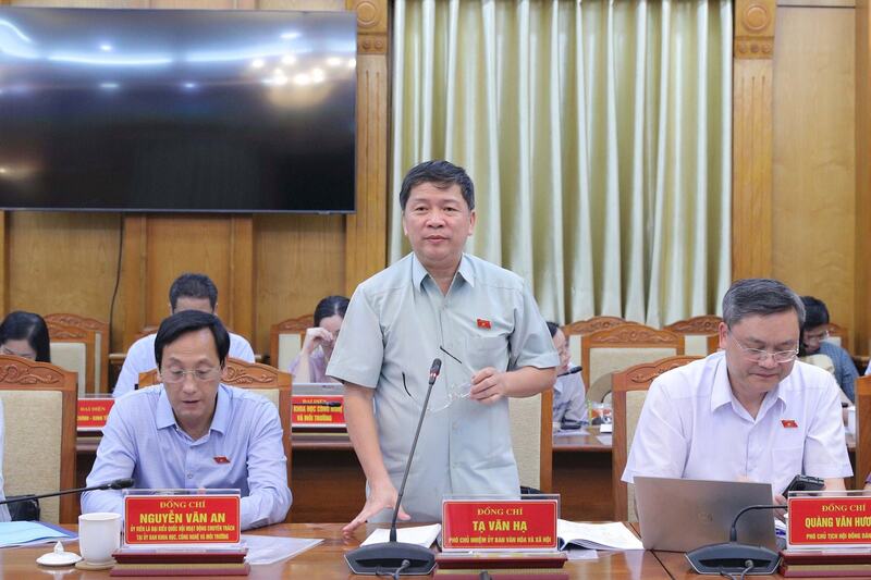 Phó Chủ nhiệm Ủy ban Văn hóa và Xã hội Tạ Văn Hạ phát biểu.Ảnh: Hồ Long