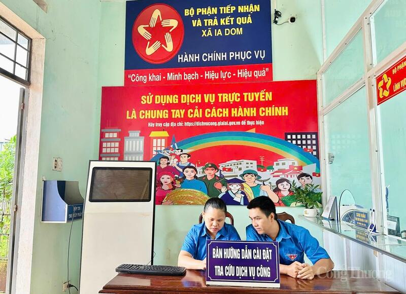 Trung tâm Phục vụ hành chính công xã Ia Dom. Ảnh: Hiền Mai