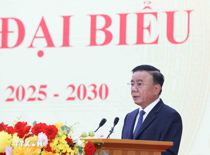 Thường trực Ban Bí thư Trần Cẩm Tú phát biểu chỉ đạo tạo Đại hội. Ảnh: TTXVN