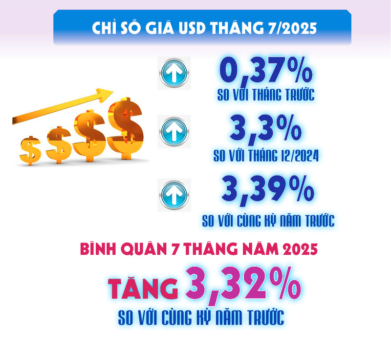 Infographic | Chỉ số giá tiêu dùng, giá vàng và giá USD tháng 7/2025 - 2