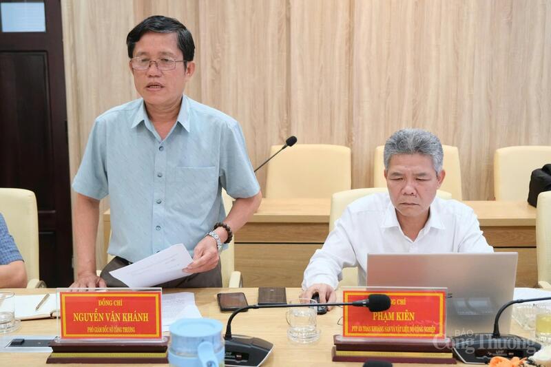 Ông Nguyễn Văn Khánh, Phó Giám đốc Sở Công Thương Lâm Đồng phát biểu tại buổi làm việc. Ảnh: Lê Sơn