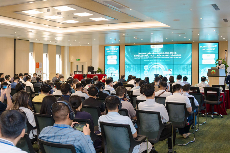 Toàn cảnh hội thảo “Ứng dụng công nghệ C-arm trong thực hành phẫu thuật chấn thương chỉnh hình”.