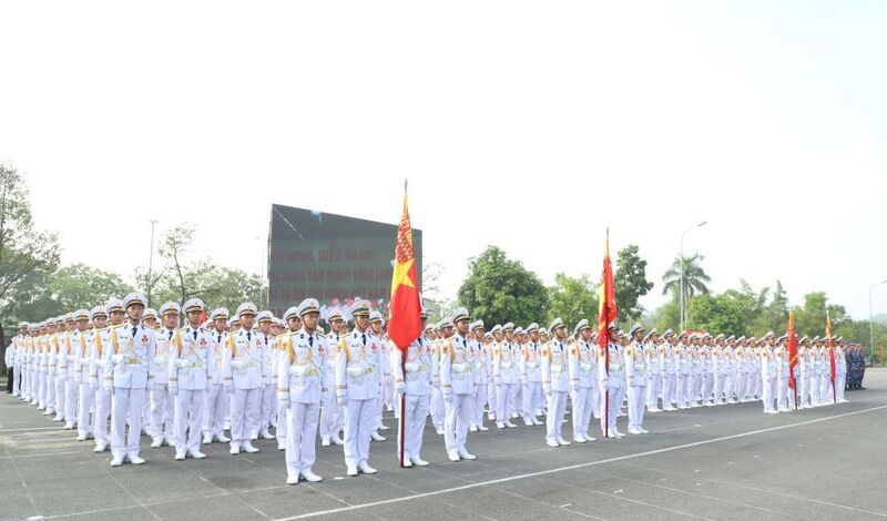 Các Khối đứng, Khối đi, Khối xe quân sự. Ảnh: HQ