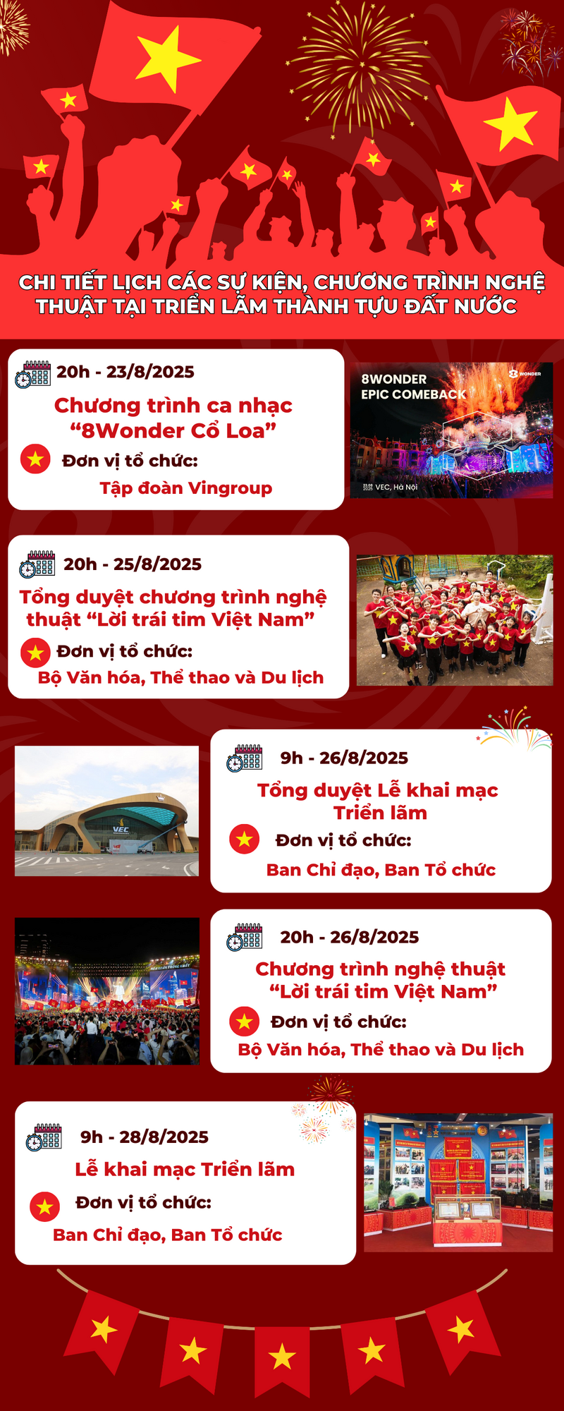 Infographic | Chi tiết lịch tổ chức các sự kiện, chương trình tại Triển lãm thành tựu đất nước - 1