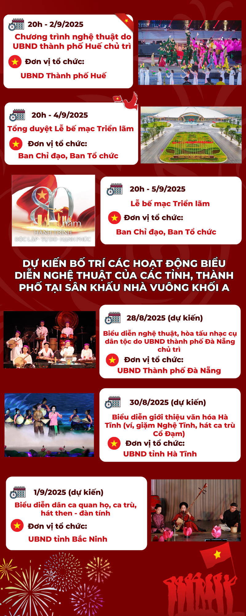 Infographic | Chi tiết lịch tổ chức các sự kiện, chương trình tại Triển lãm thành tựu đất nước - 3
