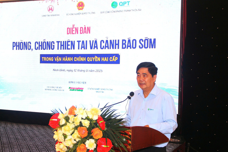 Ông Cao Đức Phát, nguyên Bộ trưởng Bộ Nông nghiệp và Phát triển nông thôn, Chủ tịch Quỹ Cộng đồng phòng tránh thiên tai. Ảnh: Nguyễn Hiếu