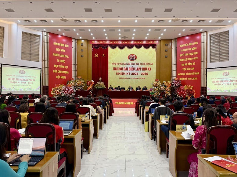 Đại hội Đảng bộ Viện Hàn lâm Khoa học xã hội Việt Nam lần thứ 20, nhiệm kỳ 2025 - 2030 là dịp để Đảng bộ Viện xác định phương hướng, mục tiêu, nhiệm vụ và giải pháp trong nhiệm kỳ tới - Ảnh: VGP/Thu Sa