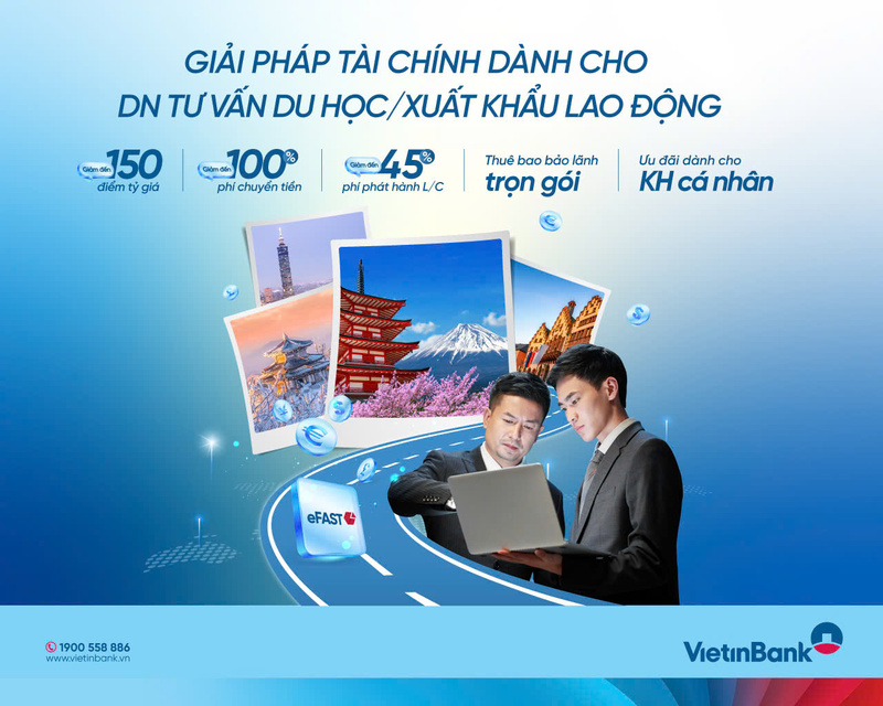 VietinBank là ngân hàng tiên phong cung cấp giải pháp tài chính chuyên biệt cho doanh nghiệp tư vấn du học, doanh nghiệp xuất khẩu lao động. Ảnh minh họa