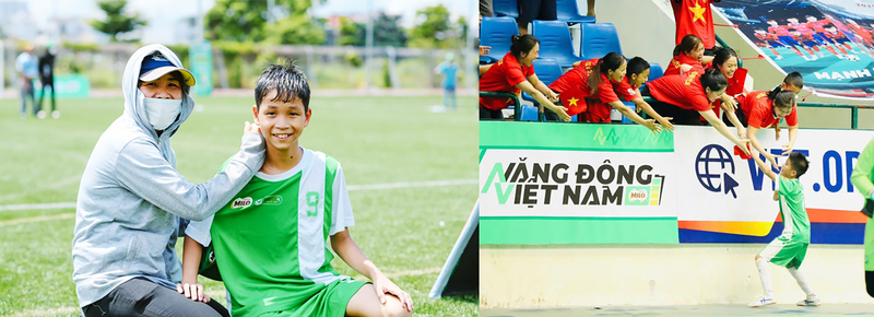 Cha mẹ chính là điểm tựa vững chắc, tạo điều kiện để con lớn khôn cùng thể thao. Ảnh: NVCC
