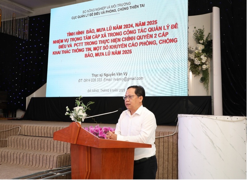 Thạc sĩ Nguyễn Văn Vỹ, Đại diện Văn phòng Cục Quản lý Đê điều và Phòng, chống thiên tai tại Miền Trung Tây Nguyên. Ảnh: Bình An