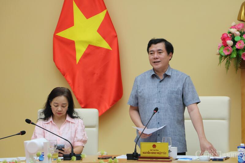 Thứ trưởng Bộ Công Thương Nguyễn Sinh Nhật Tân phát biểu tại hội thảo.