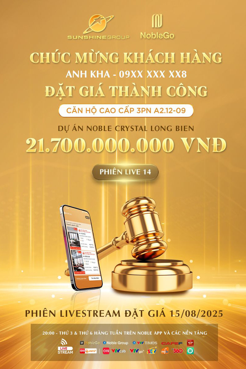 Tối 15/8, khách hàng V.Kha đã chốt deal thành công Sky Villa A2.12-09 với mức đặt giá 21,7 tỷ đồng, rẻ hơn đáng kể so với thị trường
