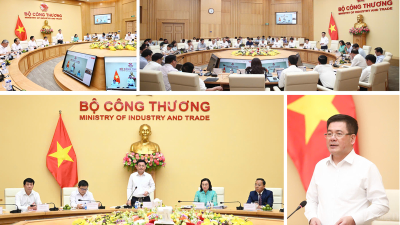 Ngày 30/7/2025, Bộ Công Thương tổ chức hội nghị làm việc với các Sở Công Thương, Chi cục Quản lý thị trường các tỉnh, thành phố về việc tiếp tục triển khai các nhiệm vụ về sắp xếp tổ chức bộ máy chính quyền địa phương 2 cấp và phân cấp, phân quyền trong lĩnh vực công nghiệp và thương mại. Ảnh: Cấn Dũng