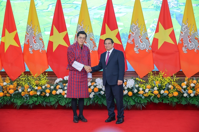 Thủ tướng Phạm Minh Chính hội kiến Quốc vương Bhutan. Ảnh: VGP/Nhật Bắc