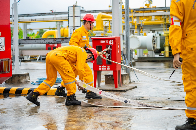 Một trong số các tình huống giả định tại buổi thực tập (Ảnh: PV GAS)