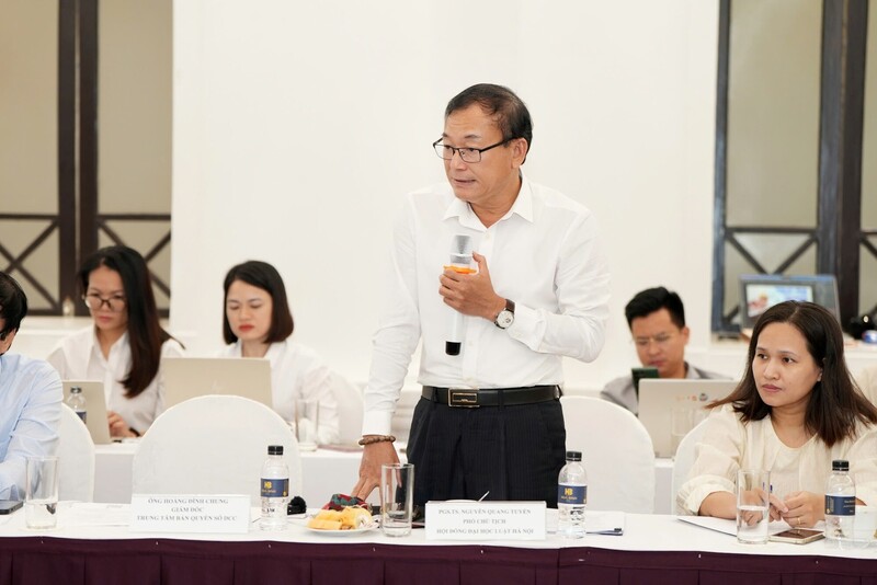 GS.TS Nguyễn Quang Tuyến, Phó Chủ tịch Hội đồng Trường Đại học Luật Hà Nội phát biểu tại hội thảo. Ảnh: VietTimes